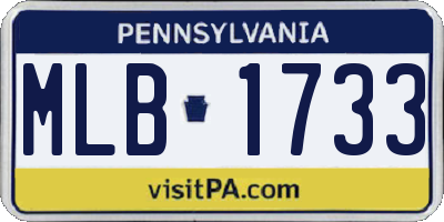PA license plate MLB1733