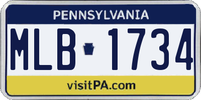 PA license plate MLB1734