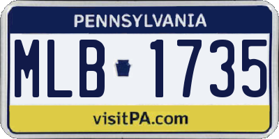 PA license plate MLB1735