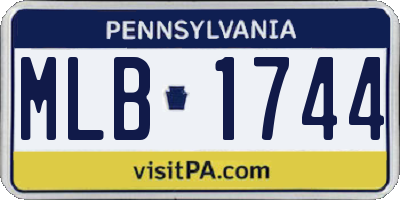 PA license plate MLB1744