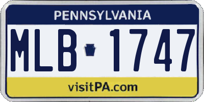 PA license plate MLB1747