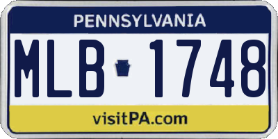 PA license plate MLB1748
