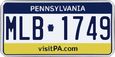 PA license plate MLB1749