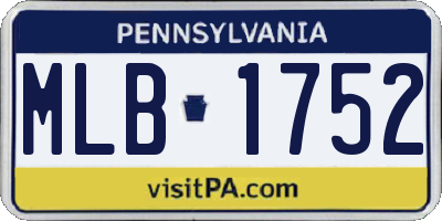 PA license plate MLB1752