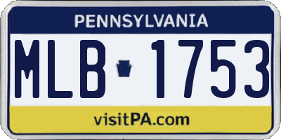 PA license plate MLB1753