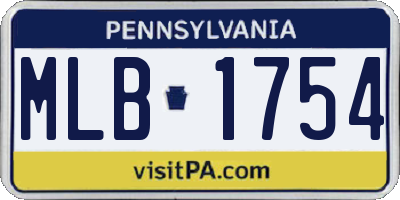 PA license plate MLB1754