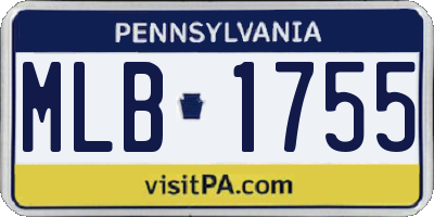 PA license plate MLB1755