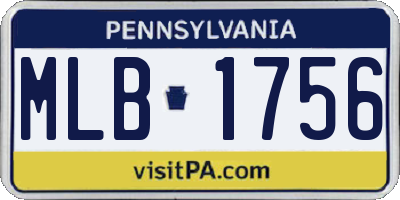 PA license plate MLB1756