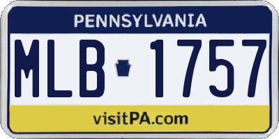 PA license plate MLB1757