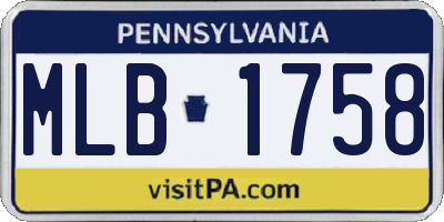 PA license plate MLB1758