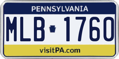 PA license plate MLB1760