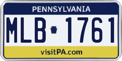 PA license plate MLB1761
