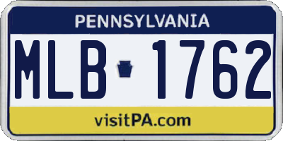 PA license plate MLB1762