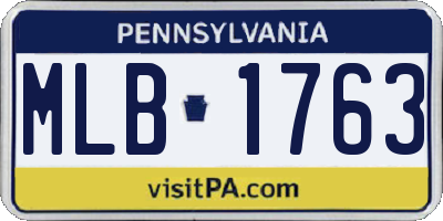 PA license plate MLB1763