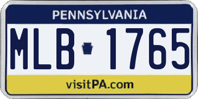 PA license plate MLB1765