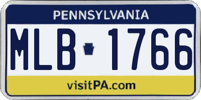 PA license plate MLB1766