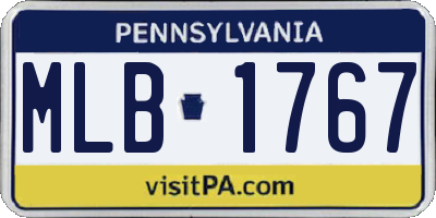 PA license plate MLB1767