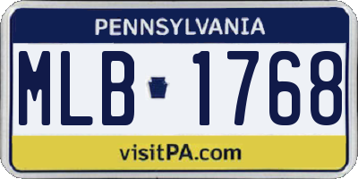 PA license plate MLB1768