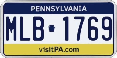 PA license plate MLB1769