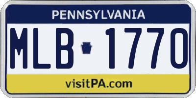 PA license plate MLB1770
