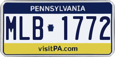 PA license plate MLB1772