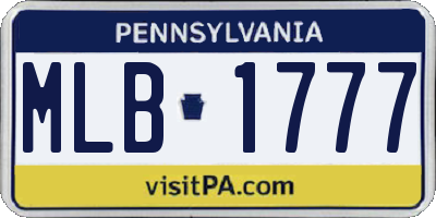 PA license plate MLB1777