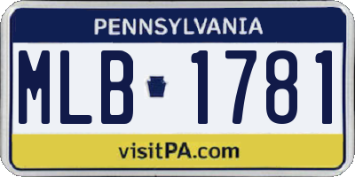 PA license plate MLB1781
