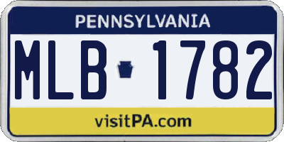 PA license plate MLB1782