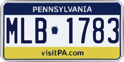 PA license plate MLB1783