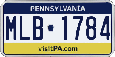 PA license plate MLB1784