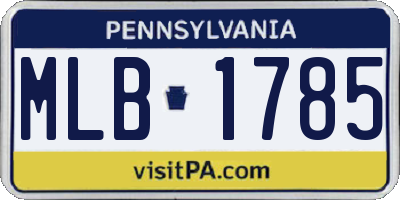 PA license plate MLB1785