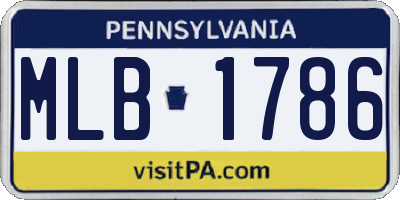 PA license plate MLB1786