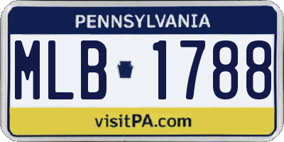 PA license plate MLB1788