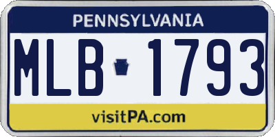 PA license plate MLB1793