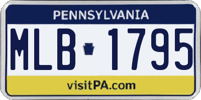 PA license plate MLB1795