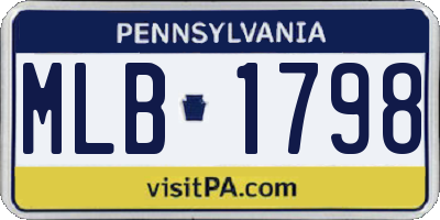 PA license plate MLB1798