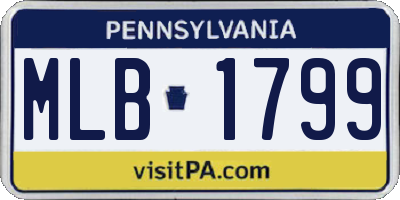 PA license plate MLB1799