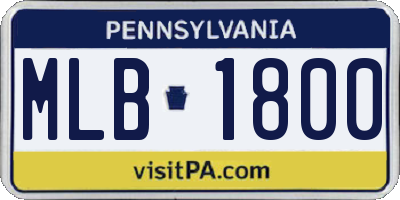 PA license plate MLB1800