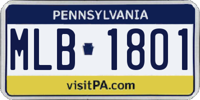 PA license plate MLB1801
