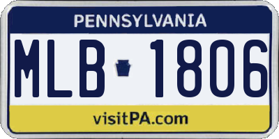 PA license plate MLB1806