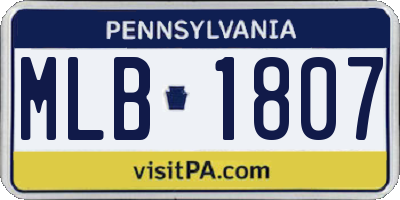 PA license plate MLB1807