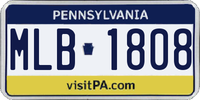 PA license plate MLB1808