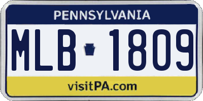 PA license plate MLB1809