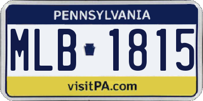 PA license plate MLB1815