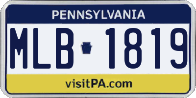 PA license plate MLB1819