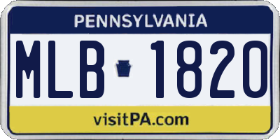 PA license plate MLB1820