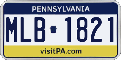PA license plate MLB1821