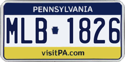 PA license plate MLB1826