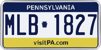 PA license plate MLB1827