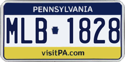 PA license plate MLB1828